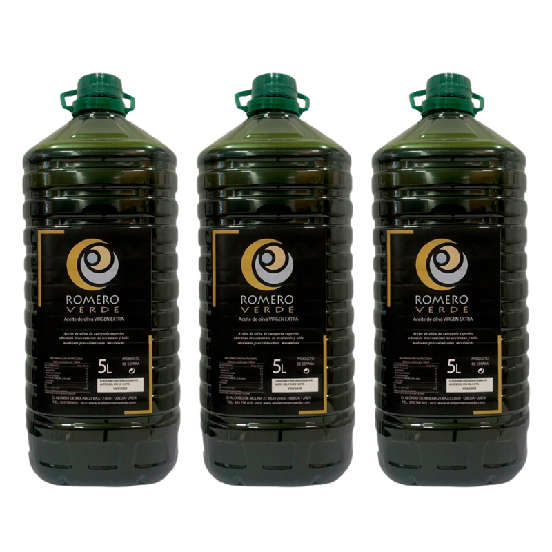 Pack 3 garrafas 5L AOVE Romero VerdePack 3 garrafas 5L AOVE Cosecha Temprana 24/25 - Imagen 2 Pack 3 garrafas 5L AOVE Cosecha Temprana 24/25