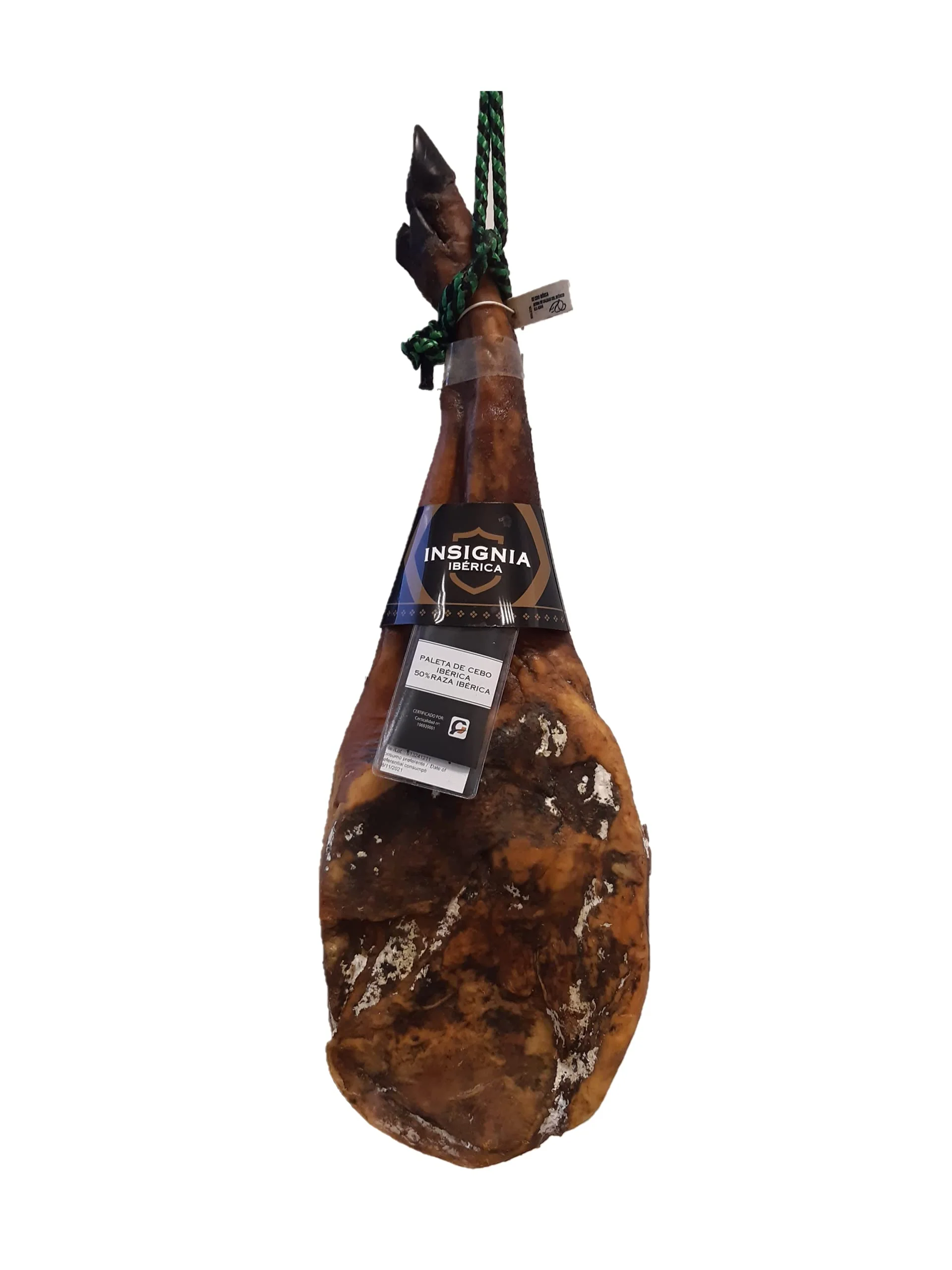 5 Kg Paleta Iberica de Cebo, Pata Negra, 100% Natural de BADAJOZ, Curación de 24-28 meses - Jamón Ibérico de cebo| INSIGNIA IBERICA