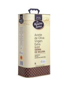 Aceite de oliva virgen extra De Nuestra Tierra D.O. Sierra de Segura lata 5 l.